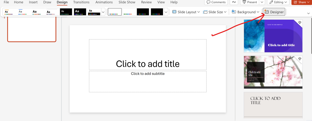 Using Designer in PowerPoint guide screenshot 