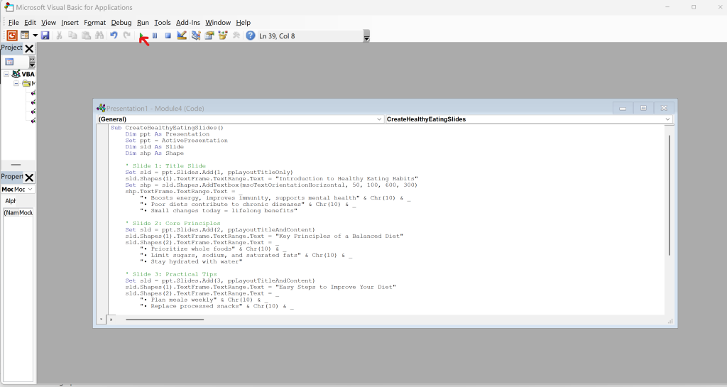 Setting Up VBA in PowerPoint guide screenshot 