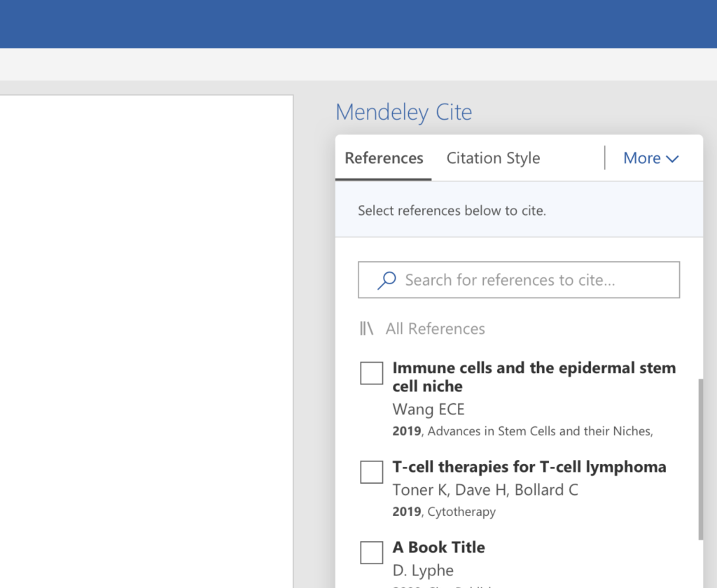  Mendeley Cite plugin for Microsoft Word 